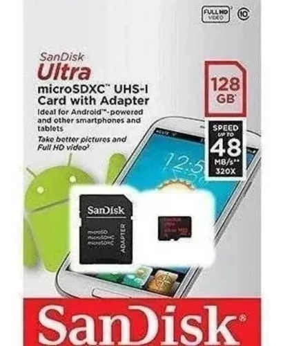 Memoria Micro Sd Sandisk Ultra 128gb Clase 10 80mb/s Hd