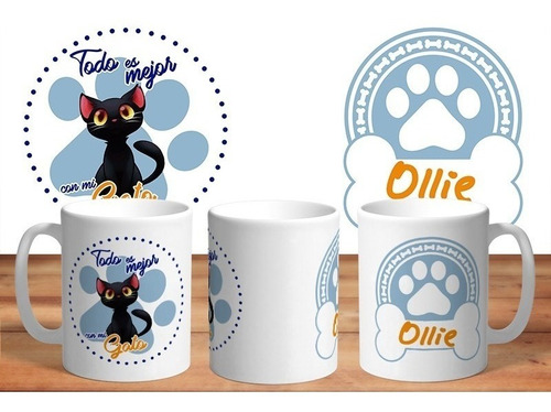 Taza - Tazón De Ceramica Sublimada Personalizada: Gatos