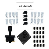 Kit Arcade Com 20 Botões E 2 Comandos Fliperama Eletromatic