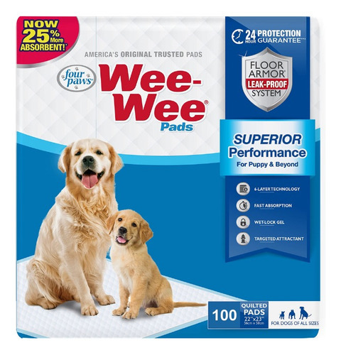 Tapete Entrenador Para Perro Wee-wee 55.88x58.42cm 100piezas