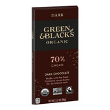 Barra De Chocolate Oscuro Orgánico Green Blacks, 70% Cacao,