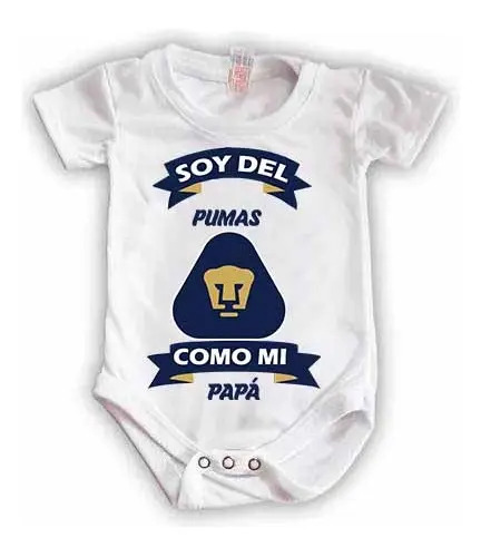 Pañalero Personalizado  Bebé Pumas De La Unam Futbol Liga Mx | Envío gratis