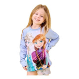 Remera Uv Frozen Manga Larga Proteccion Solar Disney ®