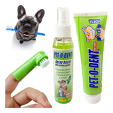 Combo Pasta Dental + Spray Bucal + Cepillo Doble Para Perros