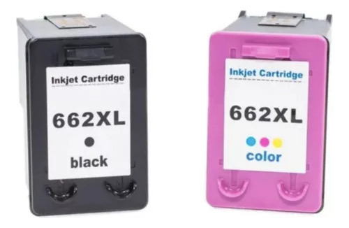 Kit Cartucho De Tinta Compativel Hp 662xl Black E Color