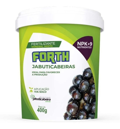 Forth Jabuticabeiras - Adubo Frutificação Recuperação - 400g