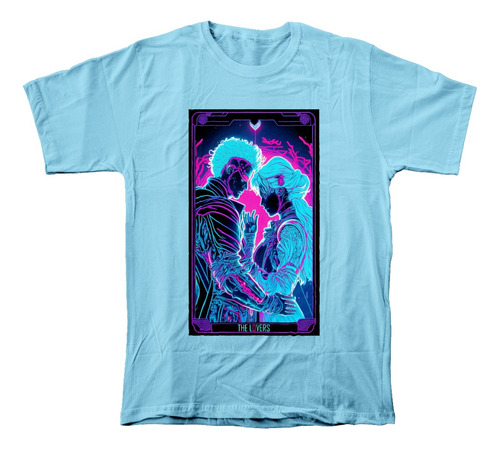 Camiseta Algodón Peinado Adultos Cyberpunk Tarot The Lovers 