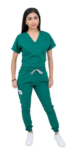 Pijama Quirúrgica Mujer Jogger Verde Jade Antifluidos 