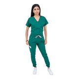 Pijama Quirúrgica Mujer Jogger Verde Jade Antifluidos 