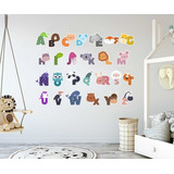 Vinil Decorativo Infantil Abecedario Animales Puntitos