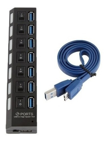 Hub / Switch Usb 3.0 Y 2.0 Con 7 Puertos Velocidad 5 Gbps