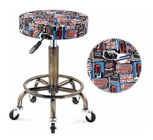 Banco De Salón - Adjustable Stool With Wheels Round Adjustab