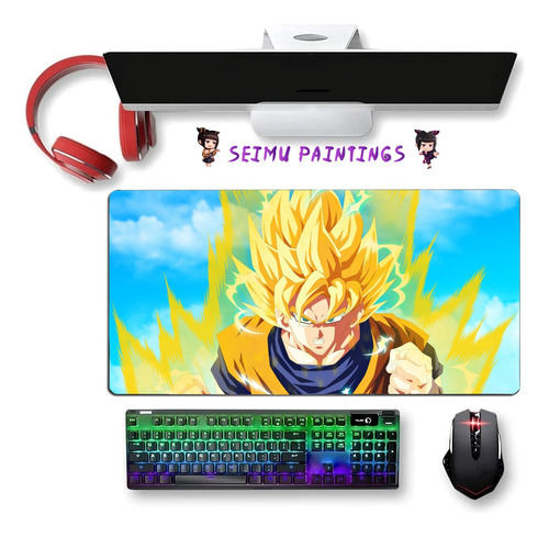 Mouse Pad Grande Anime Dragon Ball Z Goku Aura Saiyan 40x90