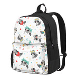 Mochila Para Mujer Con Dibujos De Mapache, Mochila Escolar C