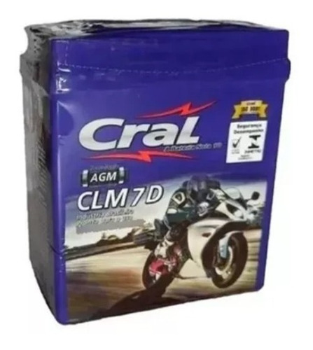 Bateria Selada Cral Moto 7ah 12v Honda Lead110 Até 2012