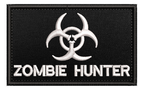 Patch Bordado Militar Caçador Zombie Hunter Tático 8x5cm