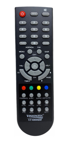 Controle Remoto Para Parabolica Vt1000 Hd Vt1000hd Original