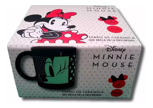 Taza Mickey Mouse Brilla En La Oscuridad 320 Ml Disney Origi Color Negro Minnie Mouse Brilla Oscuridad