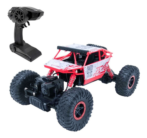 Auto A Radio Control Remoto 4x4 Recargable Todo Terreno Color Rojo