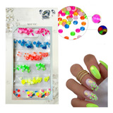 Cristales Neon Glow In The Dark Brillan En Obscuridad Uñas