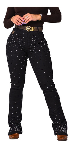 Calça Country Feminina Strass Flare Bootcut Pedraria Brilho