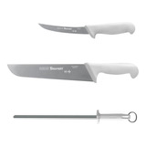 Combo Carnicero Deshuese Cuchillo Chaira Starrett Blanco 