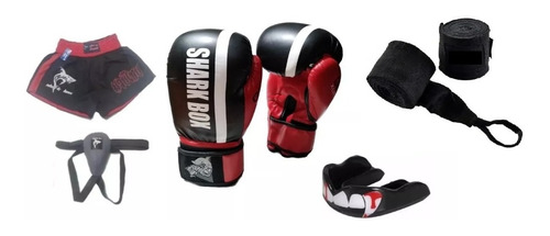 Kit Kick Boxing/ Muay..guantes+short+bucal+inguinal+vendas!