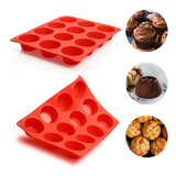 Kit 2 Formas Silicone Cupcake Muffins Empada 12 Cavidades