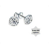 Brinco Masculino Prata 925 Redondo Diamante Sintético 10mm