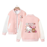 Chaqueta De Béisbol Con Estampado Digital De Hello Kitty Cat