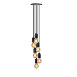 Lustre Luminária Cascata 6 Bocais Pendente Alumínio 5m