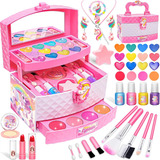 Kit Maquillaje Estuche Unicornio Rosa Para Niña Accesorios