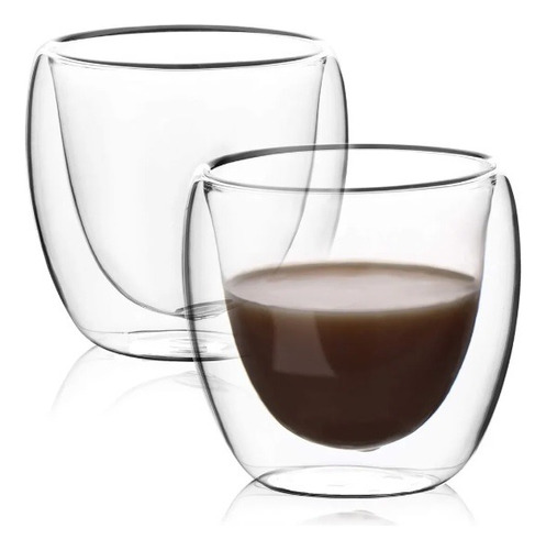 Tazas De Café Transparentes De Doble Pared