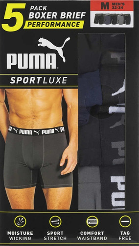 5 Pack Boxer Puma Deportivo Talla M, Americano Original