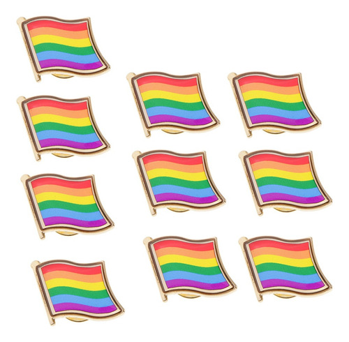 10 Piezas De Bandera Del Iris Lgbt Gay Pride Pin Badge 18 X