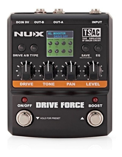 Pedal De Efecto 10 Distorsiones Nux Drive Force P/ Guitarra