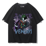 Camiseta De Manga Corta De Algodón Dark Hero Joker Venom Tre