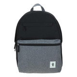 Mochila Grande Juvenil Colors Unisex Gris Con Negro