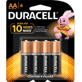 Pilha Alcalina Duracell Aa 4 Unidades 1.5v - Mn1500b4