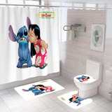 Juego De Cortinas De Ducha Stitch And Lilo, Alfombra De Baño