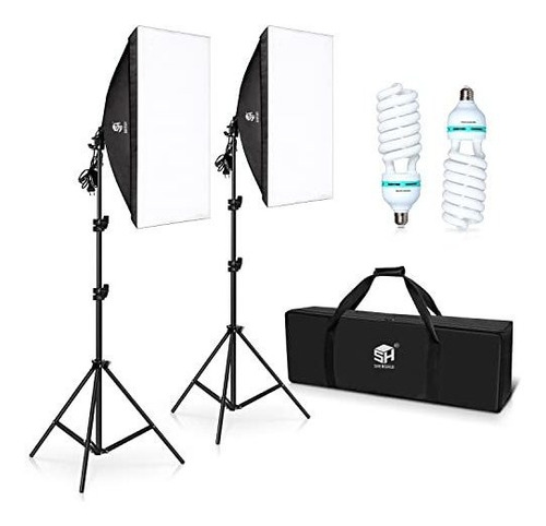 Kit De Iluminación Fotográfica Sh Softbox 700w Con Luz