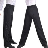 Pantalones De Baile Latino Negros Para Hombre Profesional, S