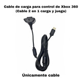 2 En 1 Carga Y Juega Cable De Carga De Control Xbox 360 