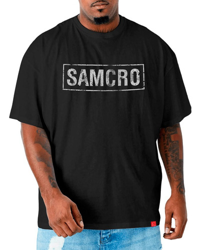Camiseta Sons Of Anarchy Plus Size Soa Samcro Brasão Costas