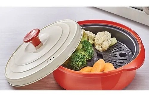 Grill Para Micro-ondas Incredible Cook Polishop Cor Vermelho