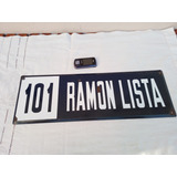 Antiguo Cartel Enlozado De Calle 101 Ramon Lista 60x20cm