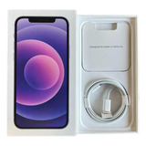 Caixa Vazia iPhone 12 Purple 128 Gb Com Acessórios Novos