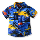 Conjunto De Ropa Casual De Caballero Para Niño Hawaiano H