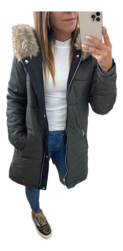 Campera  Parka Larga Reversible Mujer The Big Shop