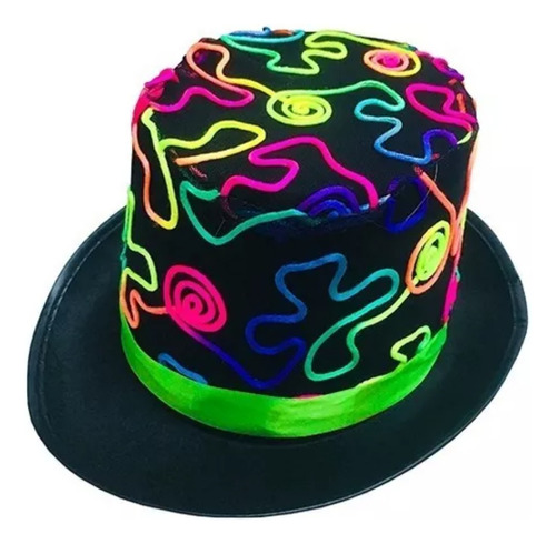 Sombrero De Copa, Gorro De Mago, Flúor Neon